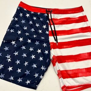 COPY - American flag swim trunks